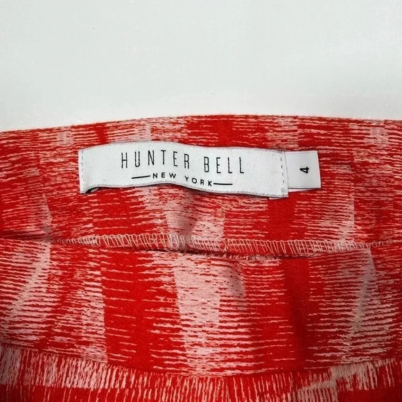 Hunter Bell Pants Orange Red White Paint Brush Ankle Cropped Slacks Size 4 - Picture 5 of 12